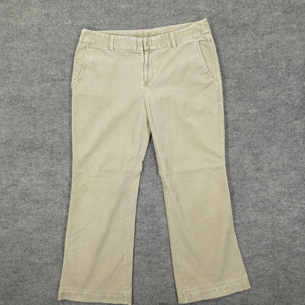 Eddie Bauer Pants Women 14 Beige Corduroy Bootcut Mid Rise‎ Stretch Casual